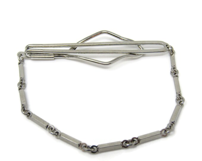 Nice Chain Tie Clip Tie Bar: Vintage Silver Tone - Stand Out from the Crowd with Class