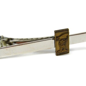 Guy Holding Flag Tie Clip Men&#39;s Vintage Tie Bar Hiker Design