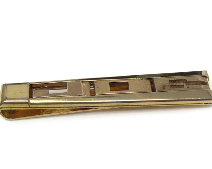 JOE Art Deco Large Tie Clip Tie Bar: Vintage Gold Tone - Stand Out from the Crowd with Class