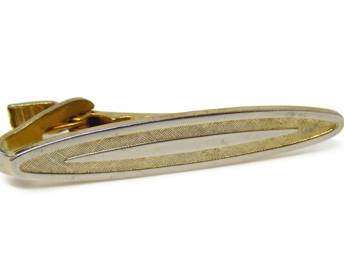 Classic Tie Clip Vintage Tie Bar Beautiful Design Gold Tone Gift for Dad Son Husband Boyfriend