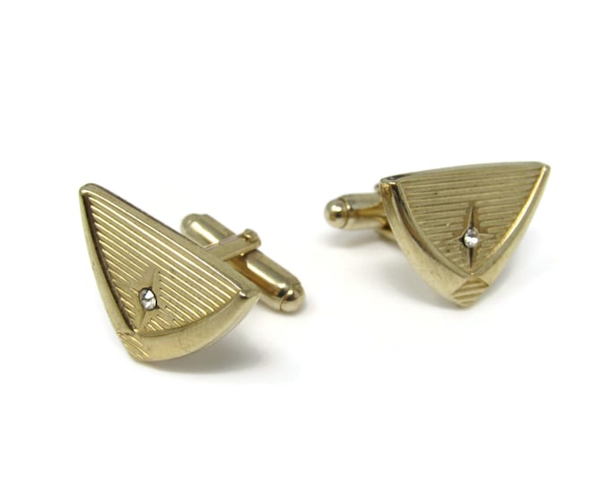 Art Deco Star Center Men's Cufflinks: Vintage Gold Tone - Stand Out from the Crowd with Class