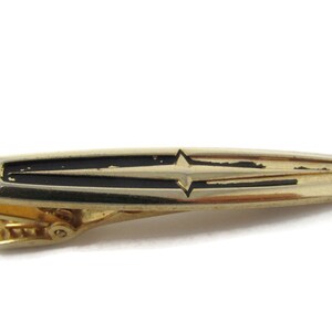 Retro Star Center Tie Bar Clip Vintage Men&#39;s Jewelry Gold Tone Nice Design