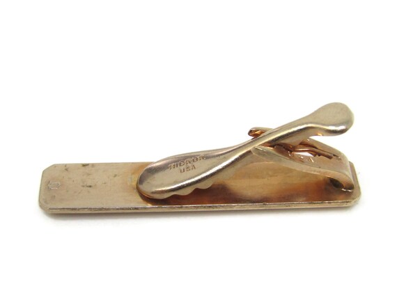 Excellent Checkered Pattern Tip Tie Clip Bar Gold… - image 4