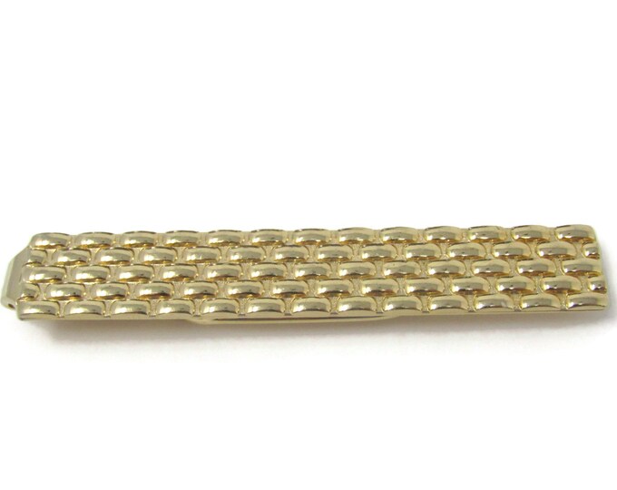 Large Weave Texture Tie Clip Tie Bar: Vintage Gold Tone by Hadley - Stand Out from the Crowd with Class