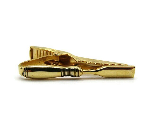 Flat Scrapper Tool Handyman Gift Gold Tone Tie Clip Tie Bar Men's Jewelry