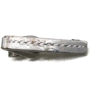 Etched Pattern Vintage Tie Bar Silver Tone Tie Clip Men&#39;s Jewelry