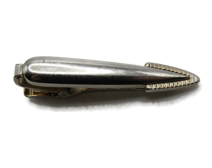 Arrow Tip Design Tie Clip Modernist Tie Bar Men's Jewelry Gold Tone