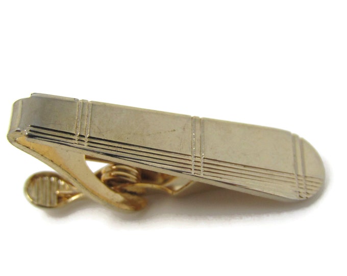 Intersecting Lines Tie Clip Tie Bar: Vintage Gold Tone - Stand Out from the Crowd with Class
