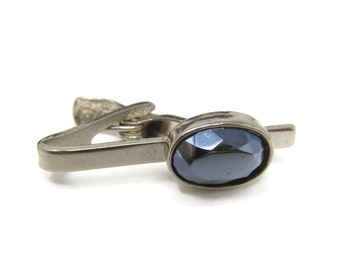 Hematite Accent Tie Clip Tie Bar: Vintage Silver Tone - Stand Out from the Crowd with Class