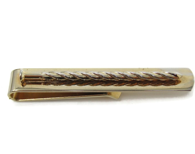 Nail The Stronghold Line Tie Clip Bar Gold Tone Vintage Men's Jewelry Nice Design