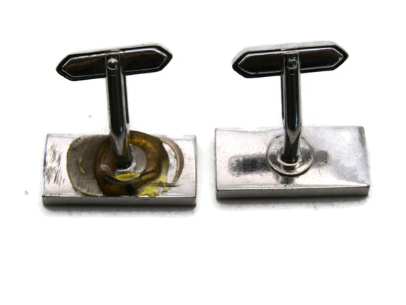 Mirrored Line Design Rectangle Cuff Links Men's J… - image 3