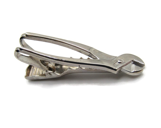 Pliers Handyman Tool Silver Tone Tie Bar Tie Clip Men's Jewelry
