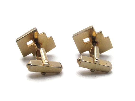 Overlapping Squares And Cutout Cuff Links Men's J… - image 2