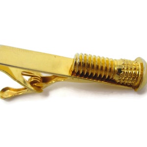 Vintage Tie Clip Tie Bar: Screw Industrial Gold Tone