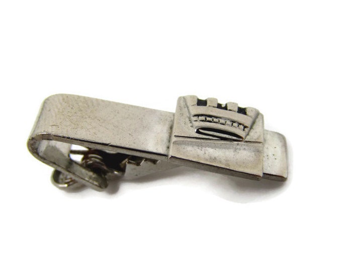Crown Tie Clip Vintage Tie Bar: Silver Tone