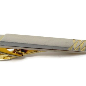 Vintage Tie Clip Tie Bar: Modernist Art Accent Tip Nice Design Made in USA