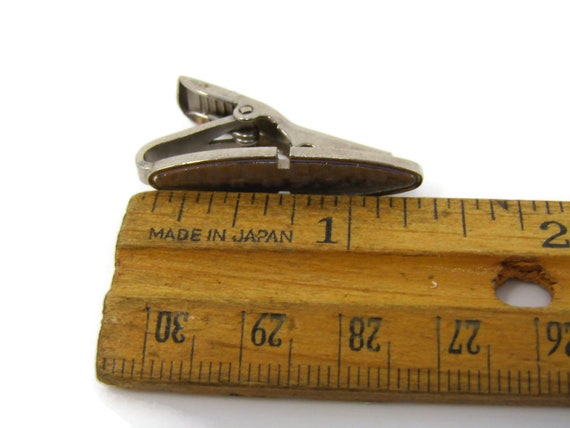 Modernist Tie Clip Men's Vintage Silver Tone Beau… - image 4