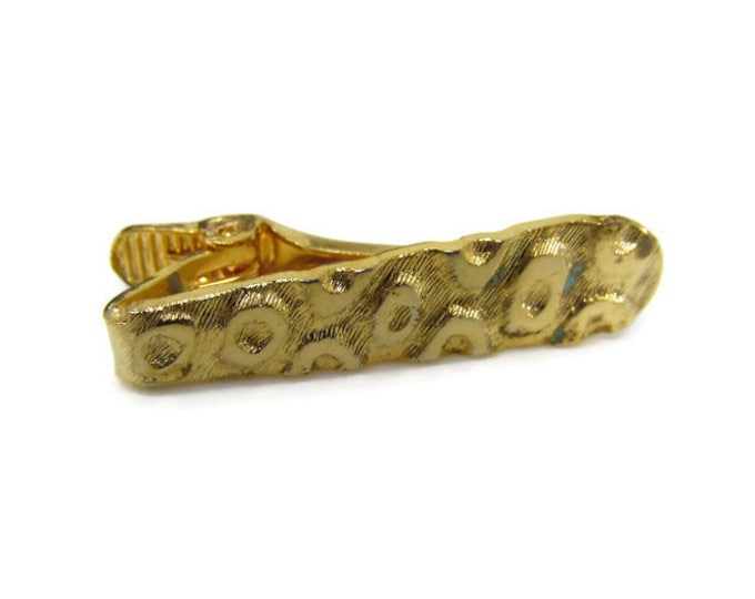 Brain Coral Texture Tie Clip Vintage Tie Bar: Gold Tone