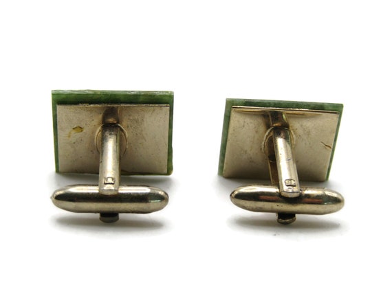 Green And Black Rectangle Stone Cuff Links Men's … - image 2
