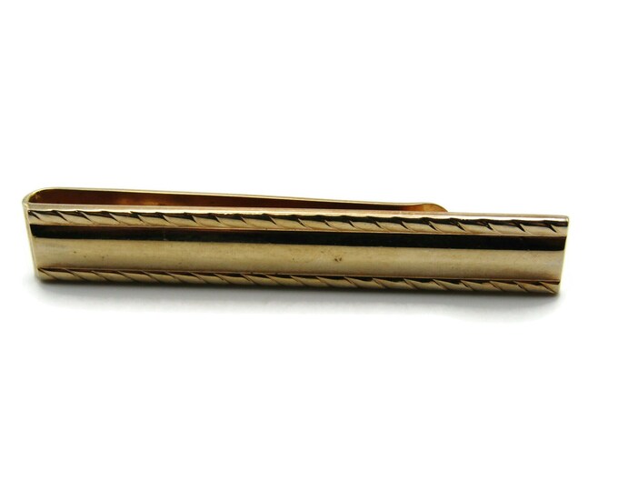 Curved Edge Smooth Finish Gold Tone Classic Modernist Design Tie Clip Tie Bar Men's Jewelry