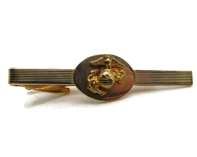 United States Marine Corps Tie Bar Tie Clip Men's Jewelry Gold Tone