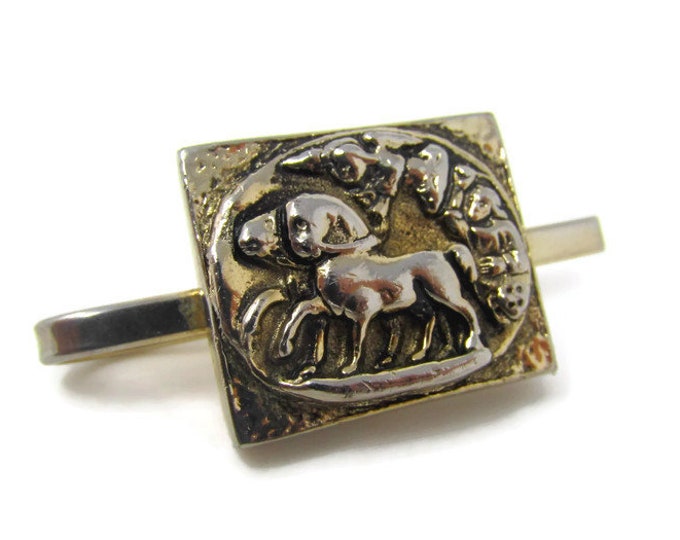 Chariot Tie Clip Vintage Tie Bar: Amazing Rare Design Gold Tone