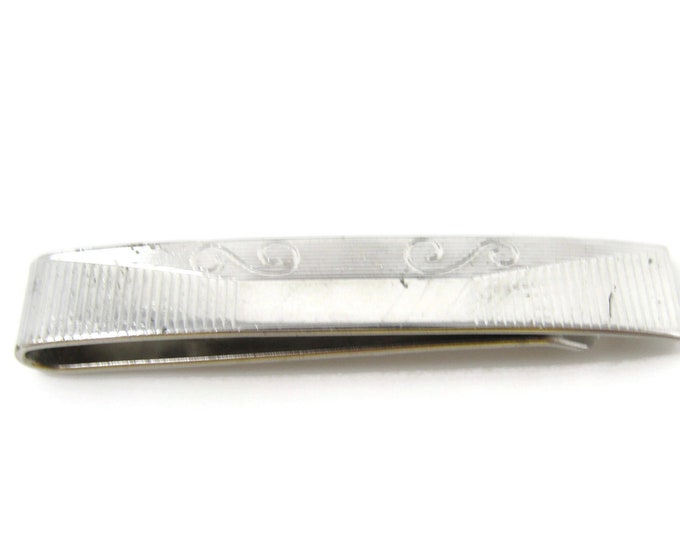 Retro Curls Tie Clip Tie Bar: Vintage Silver Tone - Stand Out from the Crowd with Class