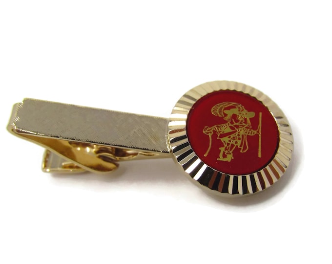 Vintage Tie Clip Tie Bar: Dog Buccaneer Swordsman Design Excellent