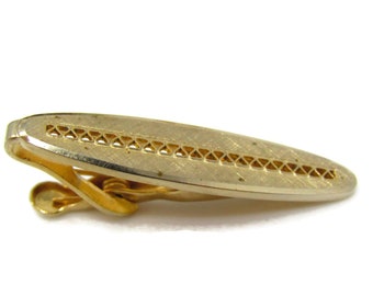 Open See Through Middle Tie Clip Men's Vintage Tie Bar Nice Design Gold Tone