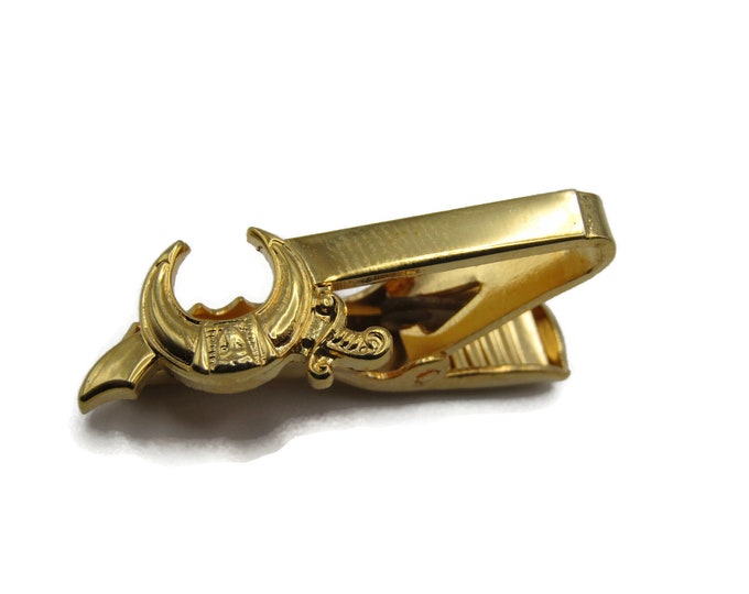 Mason Masonic Shriners Tie Clip Gold Tone Tie Bar Men's Jewelry