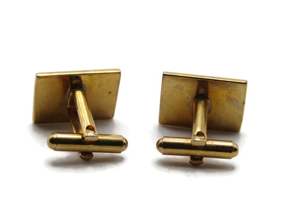 Rectangle Cuff Links Etched Motif And Line Design… - image 2