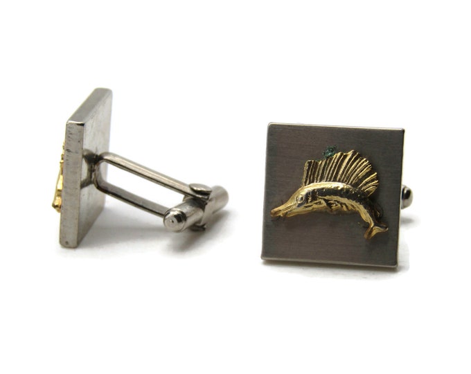 Fish Cuff Links Men's Jewelry Silver And Gold Tone