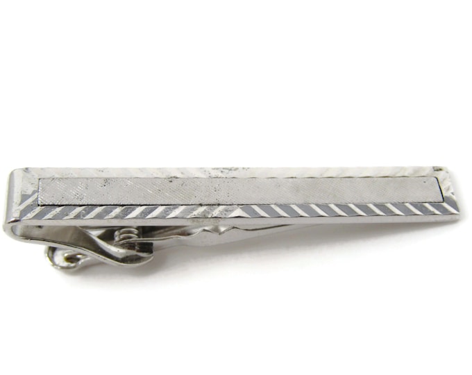 Nice Border Tie Clip Tie Bar: Vintage Silver Tone - Stand Out from the Crowd with Class