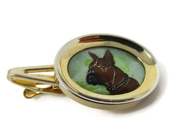 Boxer Dog Tie Clip Vintage Tie Bar: Excellent Design Beautiful Clip Made in USA