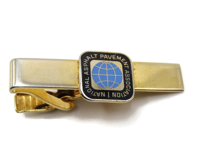 National Asphalt Pavement Association Tie Clip Gold Tone Tie Bar Men's Jewelry