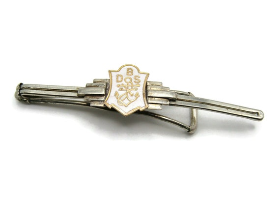 Attache Cravate Vintage Argentée Avec Initiale B - Style Art Déco, Occasion