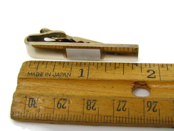 Mother of Pearl Accent Tie Clip Men's Vintage Tie Bar Gold Tone - Etsy