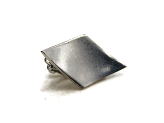 Curved Metal Diamond Shape Tie Clip Tie Bar Men's… - image 1