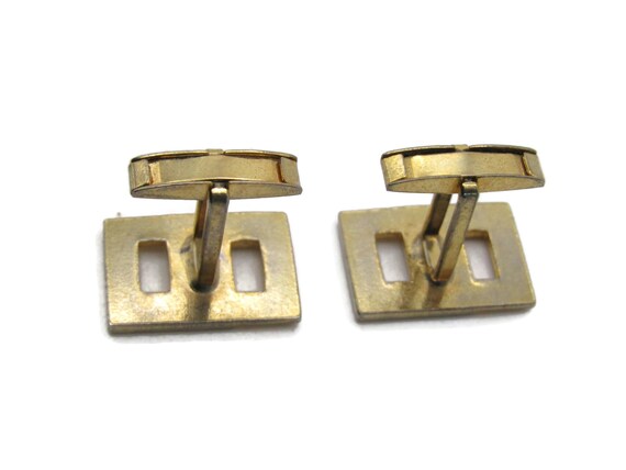 Interlocking Squares Cuff Links Men's Jewelry Gol… - image 3
