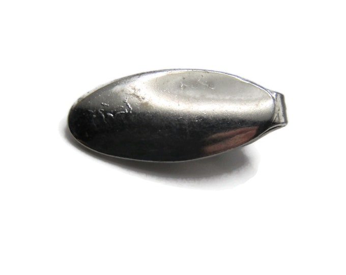Oval Silver Tone Smooth Finish Tie Bar Tie Clip Men's Jewelry