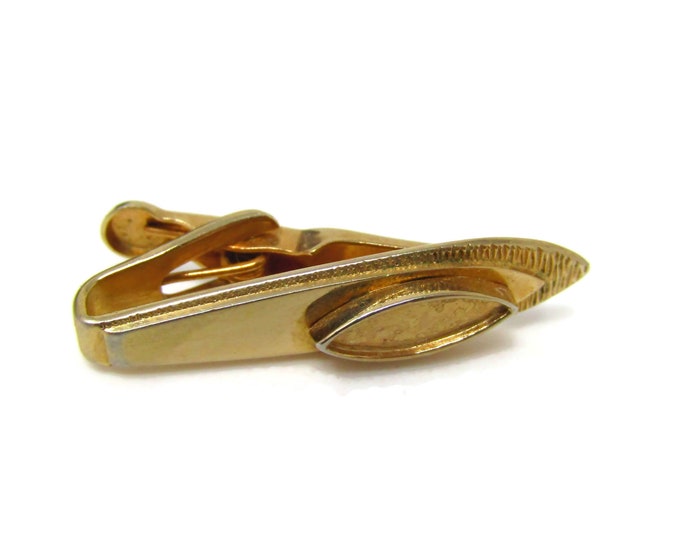 Art Deco Tie Clip Men's Vintage Tie Bar Gold Tone