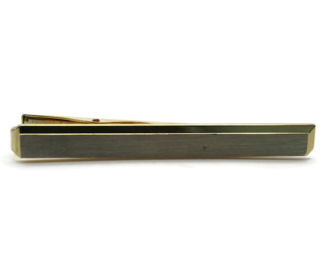 Brushed Silver Tone Front Tie Clip Industrial Tie Bar Men's Jewelry Gold Tone