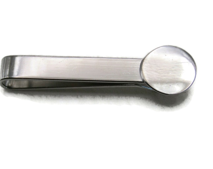 Circle Tip Classic Tie Clip Smooth Finish Tie Bar Men's Jewlery Silver Tone