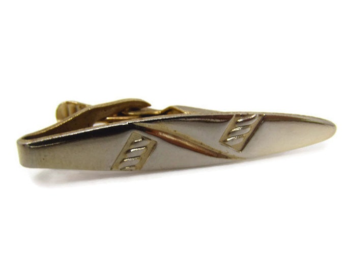 Modernist Tie Clip Vintage Tie Bar: Interesting Grooves