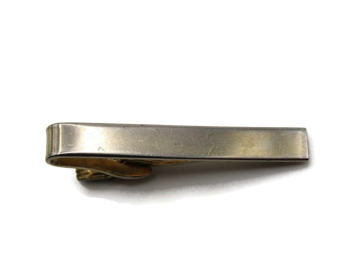 Classic Smooth Body Silver Tone Tie Clip Modernist Steampunk Industrial Tie Bar Men's Jewelry