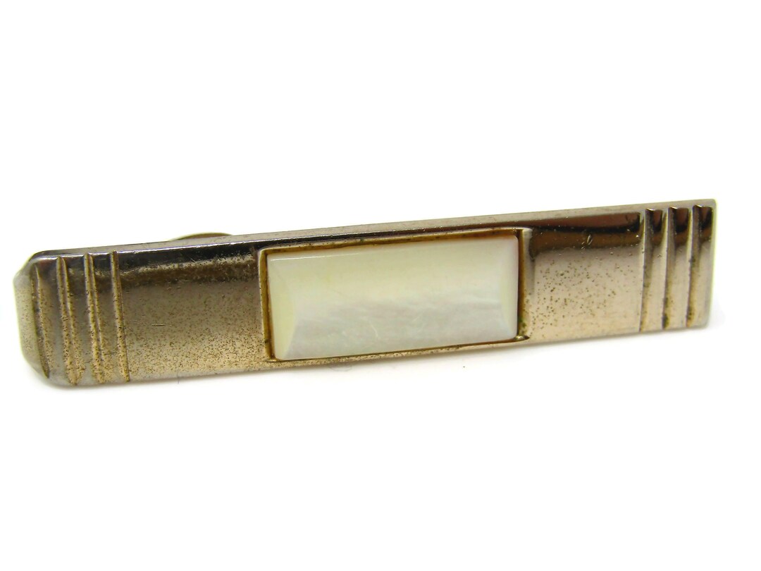 Mother of Pearl Tie Clip Men's Vintage Tie Bar Gold Tone Etsy