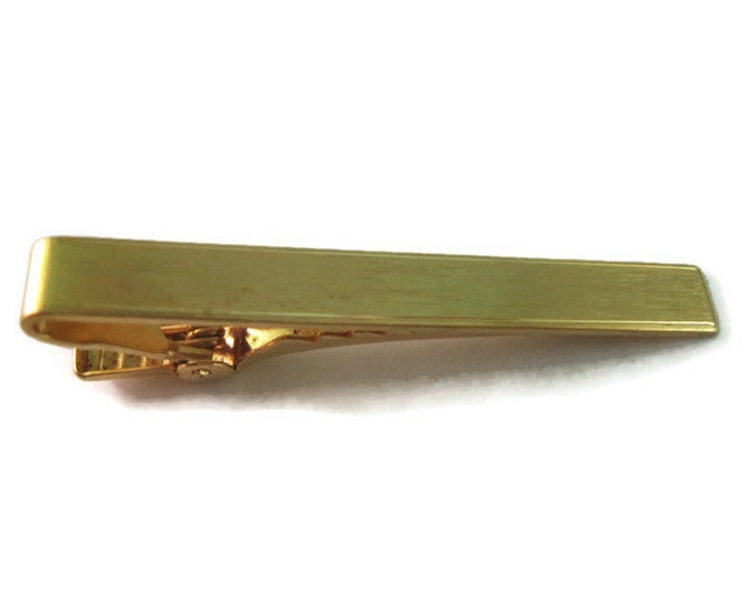 Vintage Men's Tie Bar Clip Jewelry: Nice Textured Gold Tone Design