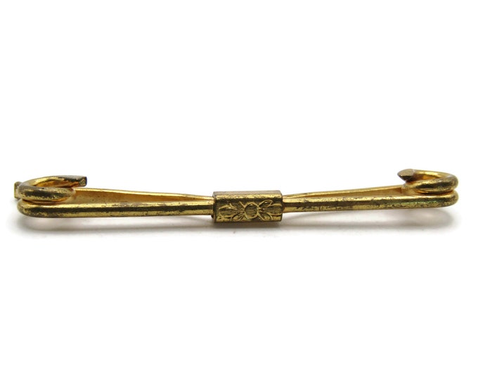 Modernist Tie Clip Tie Bar Men's Jewelry Gold Tone