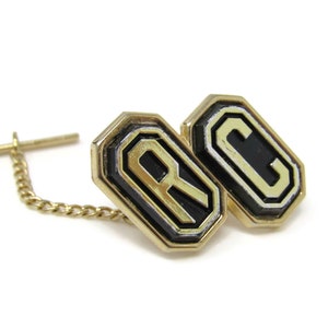 RC Letter Initials Tie Tack Pin Vintage Men&#39;s Jewelry Nice Design