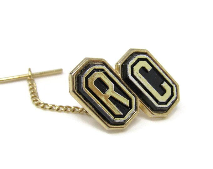 RC Letter Initials Tie Tack Pin Vintage Men's Jewelry Nice Design